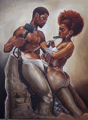 black-art-man-woman-chisel